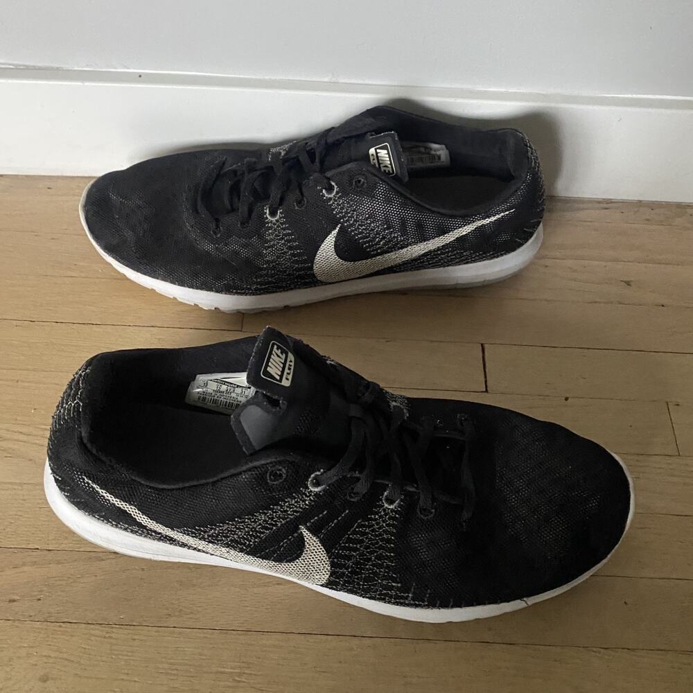 Nike Flex Fury Fitsole Black Athletic Running Shoes Mens Size 13 - Picture 5 of 9
